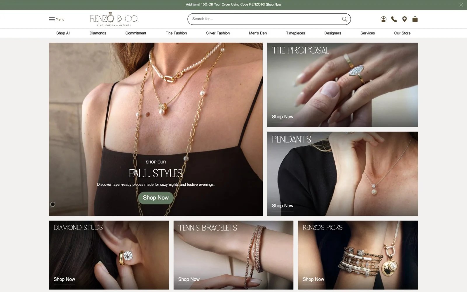 Renzo & Co. Fine Jewelry homepage